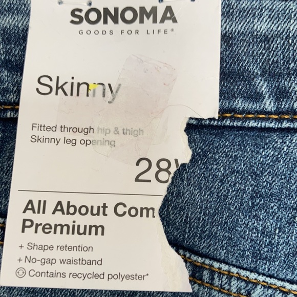 Sonoma Skinny jean no gap waistband shape retention 28W - Picture 4 of 16